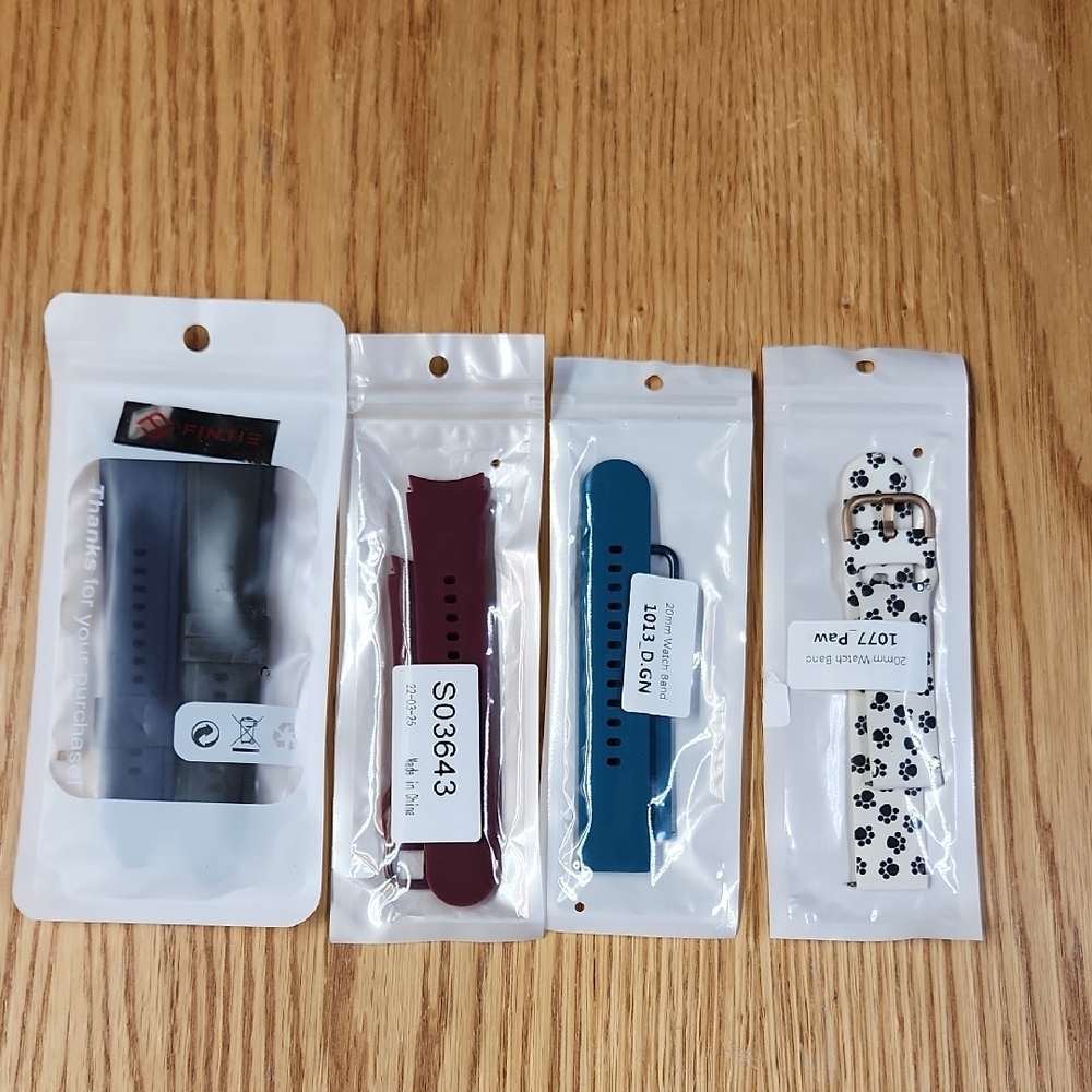 Smartwatch Band Set - Black, Navy, Burgundy, Teal, & Paws (Black & White)